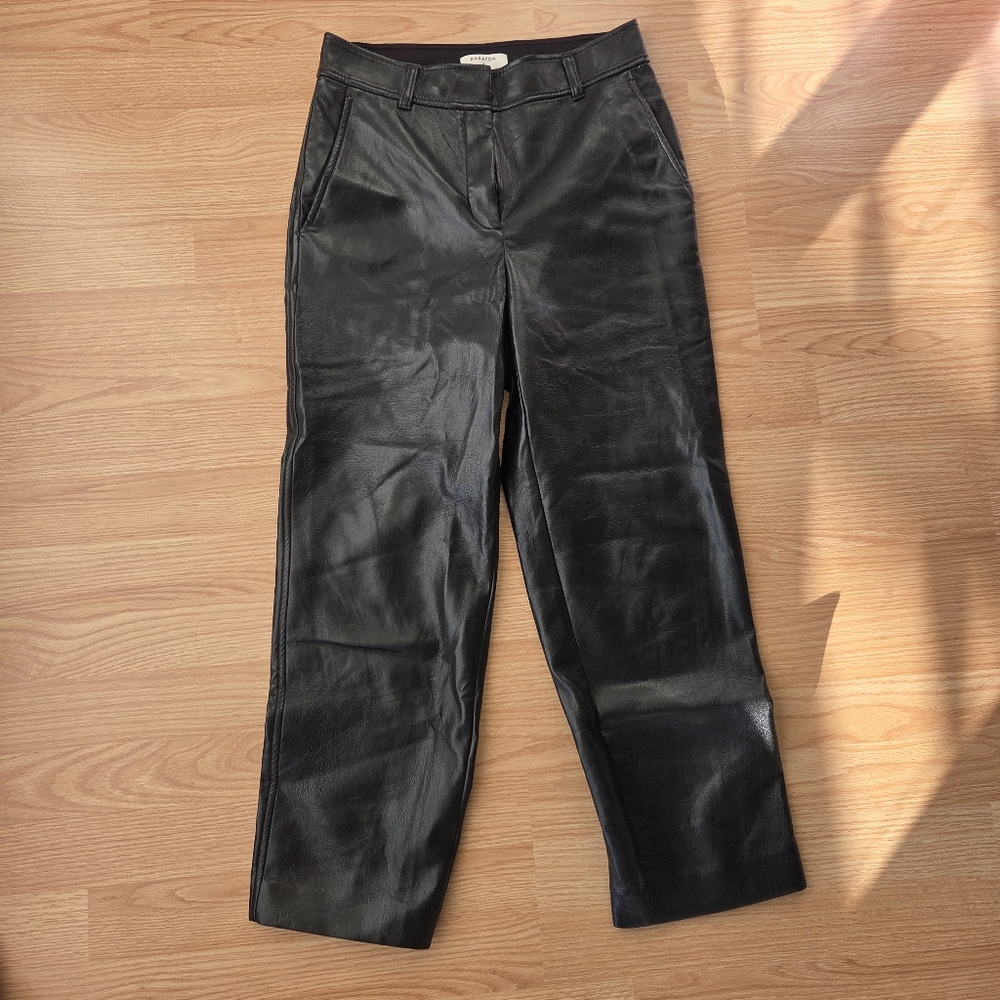 BABATON Black Leather Pants